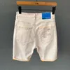 Hochwertige Mode für Männer Farbe Khaki Orange Stretch-Denim-Shorts Sommer dünne zerrissene Biker-Jeans kurze männliche Bermuda-Markenkleidung