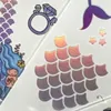 12 adet Lazer Mermaid Dövmeler Metalik Flaş Karikatür Sticker Deniz Hayvan Balık Ölçeği Tasarım Dövme Çocuk Geçici Vücut Sanatı Için