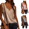 Womens Vest SleevelLoose SleevelSoft Tank Tops Ladies Sexy O Neck Gold Stamping Neckline Camis Clubwear Party Night Tank X0507