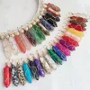 Goud Zilver Draad Wrap Chakra Stone Point Pendulum Hanger Healing Rose Crystal Reiki Charms voor Ketting DIY Sieraden Maken Amethyst Quartz