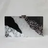 Nuove borse alla moda Moda Donna Borse Borse Black Bianco Sequin a strisce Acrilico Acrilico Luxury Party Borsa da sera Donna Casual Box Clutch Borsa