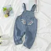 Denim Overalls Herbst Winter Kinder Kleidung Beiläufige Jungen Hosenträger Hosen Mädchen Solid Kinder Jumpsuit Teenagerjeans 210417