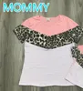 Conjuntos de ropa Girlymax Summer Baby Girls Mami Me Raglans Boutique Leopardo Coral Cuerpo Top Camisas Niños Ropa Corta Manga Corta Kidswear
