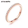 ATTAGEMS 18K Rose Yellow Gold Diamond Pass Test Round Excellent Cut Total 027 CT Ring for Girls Cocktail Jewelry 2111201550602