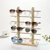 Multi Livelli Occhialole da sole in legno Display Rack Shelf EyeGlasses Show Stand Gioielli Holder per Multi Pair Occhiali Vetrina