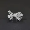 Anel de safira com laço de borboleta branca diamante anel de coquetel anel de moda2753790