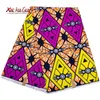 Wax Afrikaanse Stof Paars Diamond Check Ankara Style Fine Polyester 6 Yards Genaaid Bazin Riche Dames Gedrapeerde Top en Rok FP6406 210702