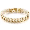 Link, Chain 10mm Charming Stainless Steel Silver Color Gold Cuban Bracelets Wristband For Men Women Unisex's Jewelry 9"Wholesale