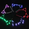 LED Cat Ear Headband Light Up Party Glowing Headdress Supplies Girl Flashing Hair Band For Cosplay Xmas Gifts SN4392