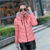 Woman Parkas Winter Plus Size Female Cotton Puffer Padded Jacket Coat Slim Fit Casual Hooded Outerwear Overcoats for 211018