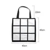 Blank Sublimation Grid Tote Bag White DIY Heat Transfer Sudoku Shopping Bags Double Sides Gridview Reusable StorageBags Handbag WLL1052