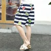 Summer Boy Beach Swimming Fast Dry Boys Shorts Cartoon Stripes Children Clothing Pants Swimwear Trunk Plus Size 210417