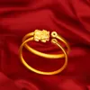 Cuff Bangle Stile semplice Bracciale da donna classico riempito in oro giallo 18 carati