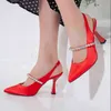 Robe chaussures sexy femmes pompes minces talons hauts été style élégant chaussures décontractées pour femmes couleur unie fête de mariage dames 220303