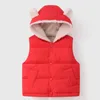 Crianças Jaquetas Vest Primavera Meninas Outerwear Inverno Plus Veludo Meninos Casaco Ano Trajes Quartos Casacos Bebê Crianças Com Capuz 211203