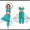 Barnkläder Ställ barn Kostymer Aladdin Magic Lamp Jasmine Princess Dress Party Imitation GJHRX Z8DIS