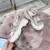 Fashion- all-match casual sandals women diamond glitter gemstone buckle thick-soled Roman shoes