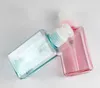 Puste plastikowe butelki pompy Dozownik 100ml PETG BPA-wolnocłowy płaski kwadratowy trwałe pojemniki do napełniania z przełącznikiem ślimakowym pokrywy do szamponu, żel pod prysznic, sanitizer