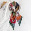 simulation silk twill fabric Horse print flower pattern scarf streamer headband lady Luxury brand