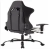 2022 Mobiliário comercial Gaming Office Cadeiras giratórias Preto-branco com enchimento de encritos de cabeça e fronha lombar