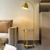 Wireless Charging Floor Lamp Gold Black Living Room Bedroom Sofa Metal Standing Lights With Table Home Decoration Lighting Fixture