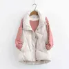 Плюс размер зимний ватный жилет Женская повседневная все-спитная куртка без рукавов длинный жилет для тела 211120