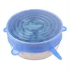 Silicone Stretch Lids Suction Pot Lids Food Wrap Bowl Pot Lid Fresh Keeping Wrap Seal Lid Pan Cover Kitchen Accessories 6PCS/Set DAT303