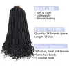 Crochet Faux Locs Hair 20 pouces Goddess synth￩tique Locks Dreadlocks Extensions de cheveux Ombre Passion Twist Braidage
