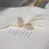 Stud Romantic 14K Gold Plated Pearl Beads C Earrings Japanese&Korea Delicate Jewelry Zircon For Women