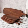 NEW! Hangable Black Walnut Cutting Board Durable Wooden Chopping Fruit Pizza Sushi BBQ Tray Solid Unpainted Non-slip Kitchen Dining Tools