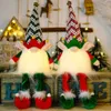 Christmas Gnome Ozdoby bez twarzy Lalki LED Light Plush Tabletop Santa Figurki Glitter Xmas Drzewo Prezent