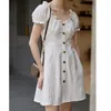 Off Schulter Plus Größe Sommer Mädchen Party Weibliche Vintage Kleid weiß Kurzarm Frauen Kleider oversize Robe Vestido 210417