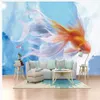 Modern murals wallpaper for living room 3d stereo abstract fish wallpapers TV background wall