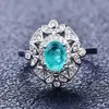 Kolczyki Naszyjnik naturalny Emerald Paraiba Tourmaline Turquoise Pierścienie dla kobiet Stud Earling Srebro 925 Zestawy biżuterii1290843