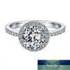 Klusterringar 925 Sterling Silver Moissanite Ring 1ct 2ct 3ct Round Diamond Solitaire Engagement för kvinnor
