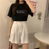 Kadın Dipleri Katı Düz ​​Düz Rahat Yüksek Bel Tüm Maç Kısa Moda Feminino Ofis Lady Kore Chic Yaz Şort 210421