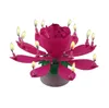 Party Decoration Musical Födelsedag Candle Magic Lotus Flower Candles Blossom Rotating Spin 14 Liten Candl 2Layers Cake Topper Sn5450