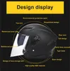 Motorradhelme 3/4 Half Face ABS Helm Dual Lens Motorrad Doppelvisiere Moto Casque für Damen/Herren