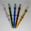 DHL 5.6Inch Lengte Kleurrijke Vaas Stijl Dabber Tool Roken DAB Rigs Droge Kruid Tobacco Wax Glass Carving Stick Nagels Pijp