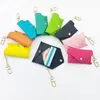 Unisex Designer Key Pouch Fashion leather Purse keyrings Mini Wallets Coin Credit Card Holder 19 colors