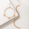 Anklets Luxury Crystal Stone Thick Foot Chain for Women Pretty Gold Butterfly Ajustable Tassel Anklets Jewelry 2pcs/sets
