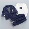 Fleur Garçons Événement Formel Vêtement Costume De Mariage Enfants Robe D'anniversaire Veste Pantalon Chemise 3Pcs Enfants Bal Piano Tuxedo Costume G1129