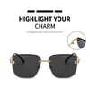 RIMLS Square Sunglass Dames Mode Stijlvolle Metalen Eyewear Drive Shad Dog Eyewear Nieuwe Diamond Cut Sunglass S21159