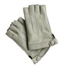 Vijf Vingers Handschoenen Vrouwen Locomotief Motorfiets SemiFinger Lederen Handschoen Mode Geitenleer Half Finger1647586