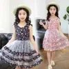 女の子のための夏のドレス花の女の子の子のメッシュ子供10代の子供衣装6 8 10 12 14 210528