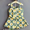 LOVE DDMM Ragazze Imposta Abbigliamento per bambini Cartoon Sun Flower Sling Top + Gonne Abiti per ragazza Cute Kids Costumes 210715