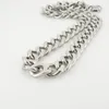 15mm 16-32 Inch Silver Stainless Steel Miami Curb Cuban Link Chain Necklace For Women Men's Choker Polishing Strong Jewelry Lobster clasp