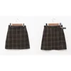 Plus Size Harajuku Mini Skirt Korean short Women Zipper High Waist School Girl Plaid vintage Autumn 210423