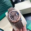 Vattentät högkvalitativa mode Mens Womens Klockor 40mm Keramisk Bezel Safir Rostfritt Stål Mekanisk Automatisk Klocka Gummi Strap Sport Armbandsur Box Väska