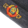 カジュアルな刺繍CCCP USSRの帽子の綿の柔軟な暖かいビーニー帽子秋冬ロシアニットヒップホップビーニーズキャップユニセックスY21111